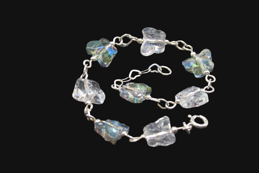  Sterling Silver Butterfly Link Bracelet