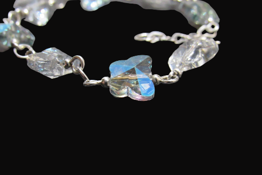  Sterling Silver Butterfly Link Bracelet