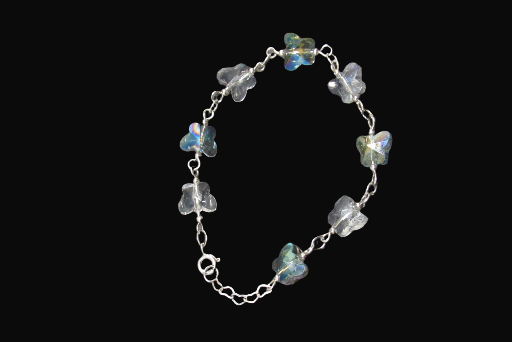  Sterling Silver Butterfly Link Bracelet