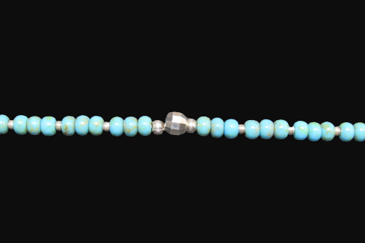   Sterling Silver Turquoise Ceramic Beaded Bracelet