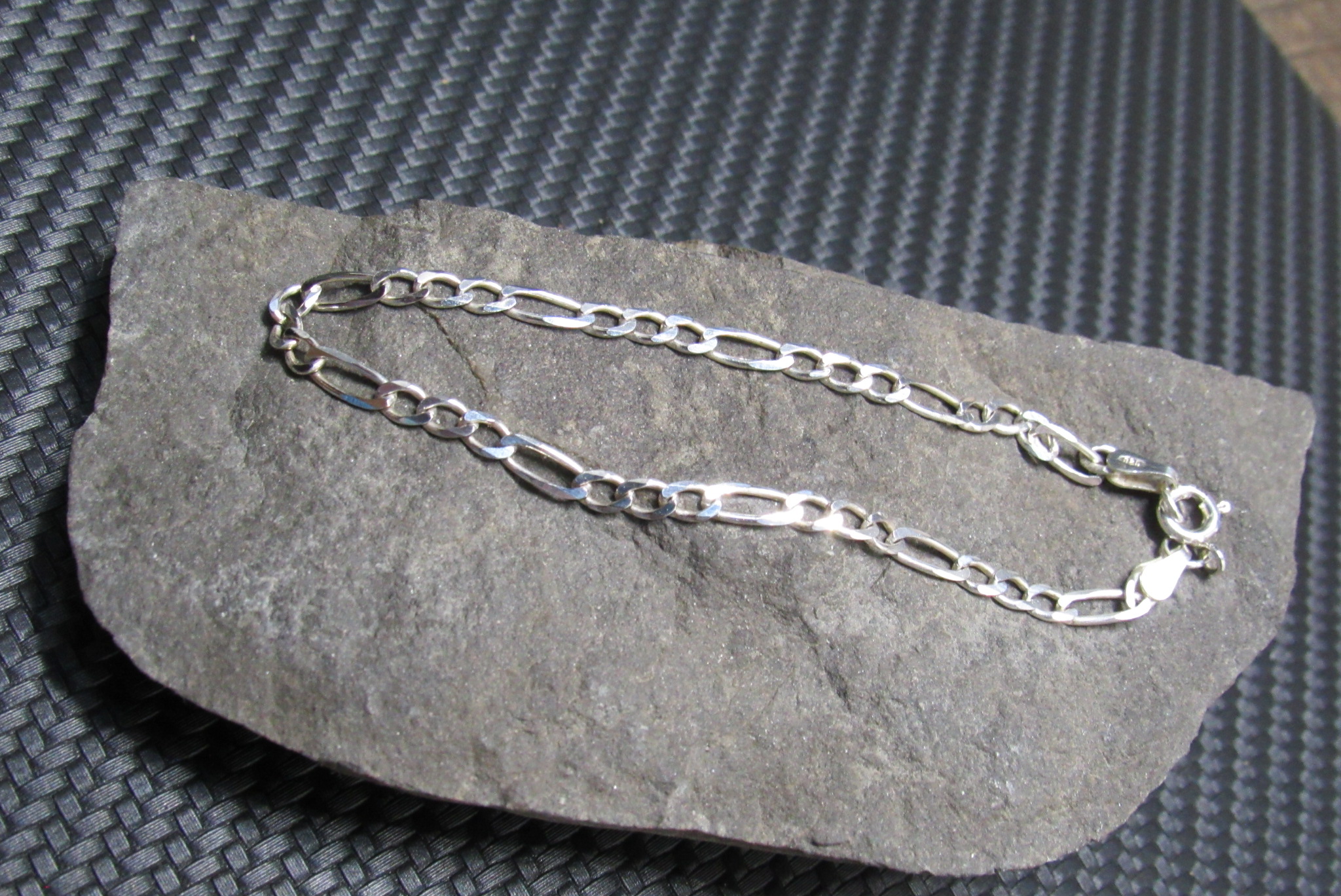  Sterling Silver Figaro Chain Bracelet