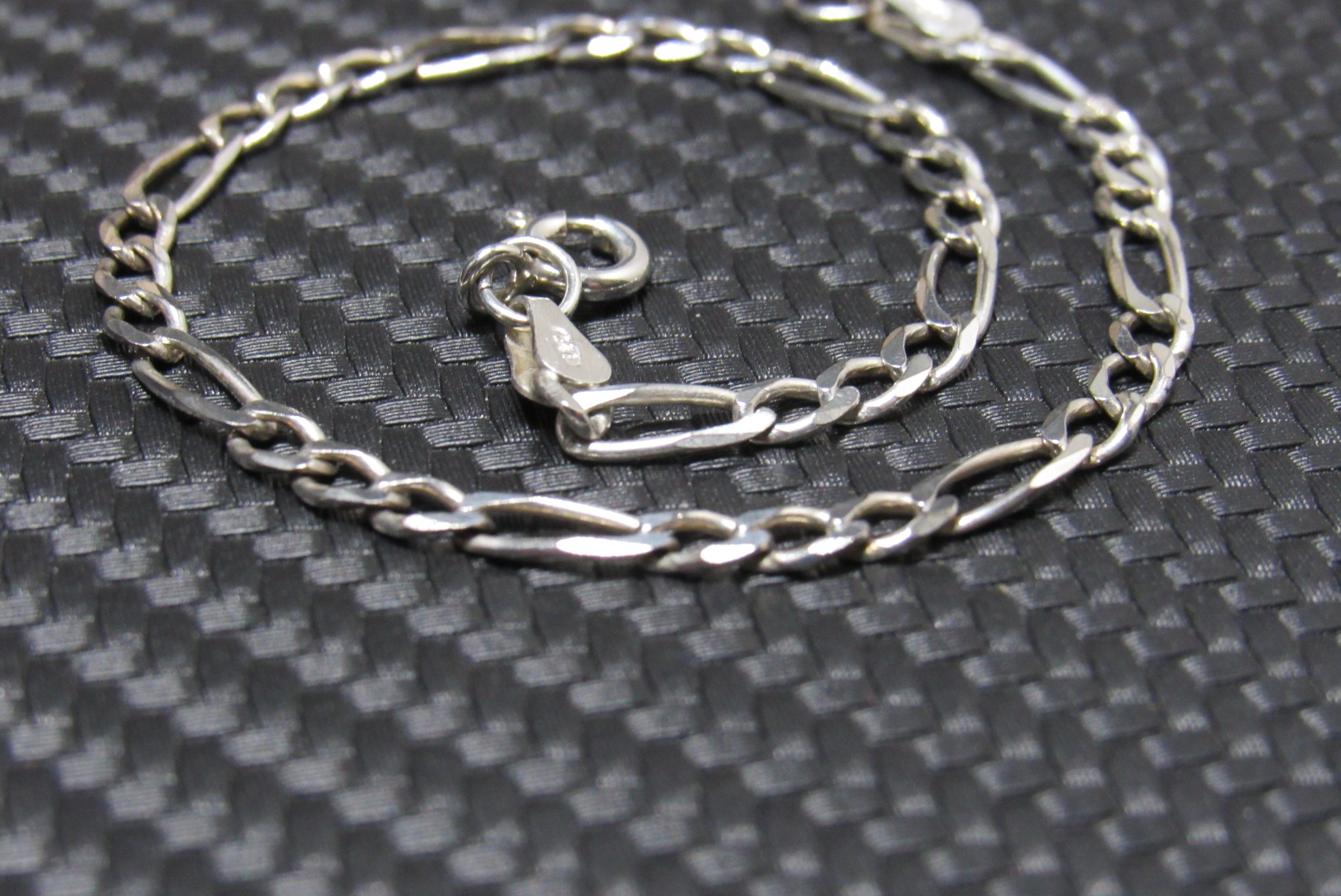  Sterling Silver Figaro Chain Bracelet