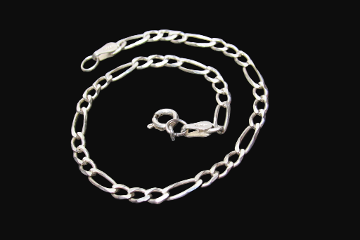  Sterling Silver Figaro Chain Bracelet