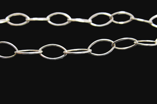  Sterling Silver Oval Cable Chain Bracelet
