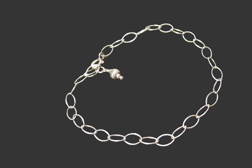  Sterling Silver Oval Cable Chain Bracelet