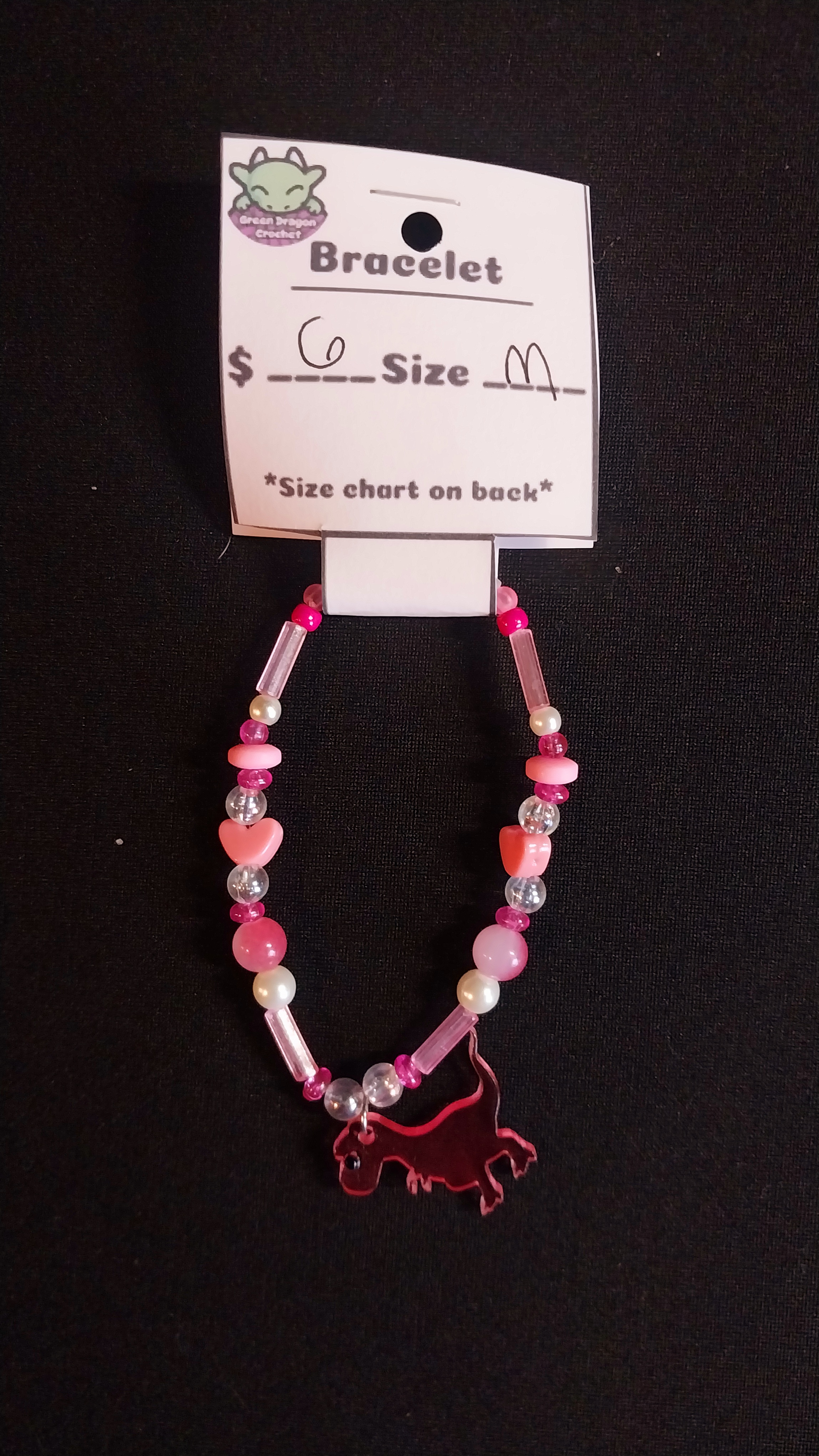 Pink Dino Bracelet M