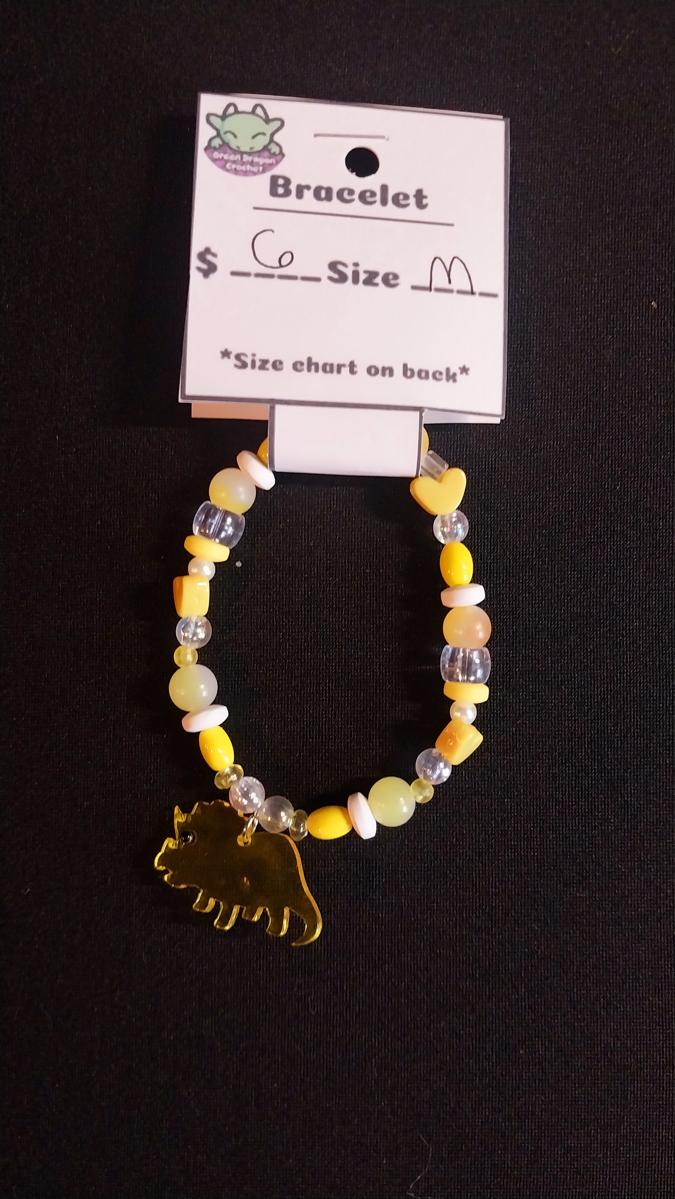 Yellow Dino Bracelet M
