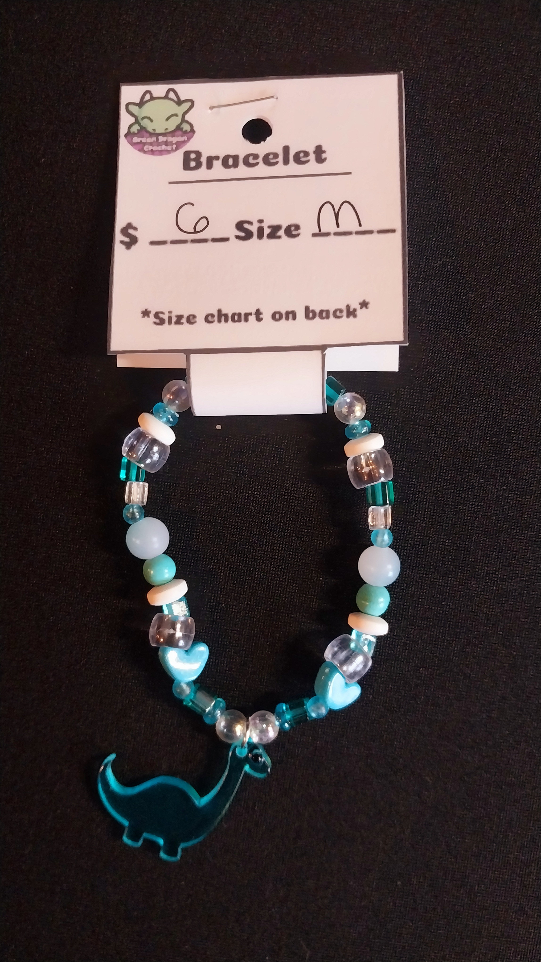 Teal Dino Bracelet M
