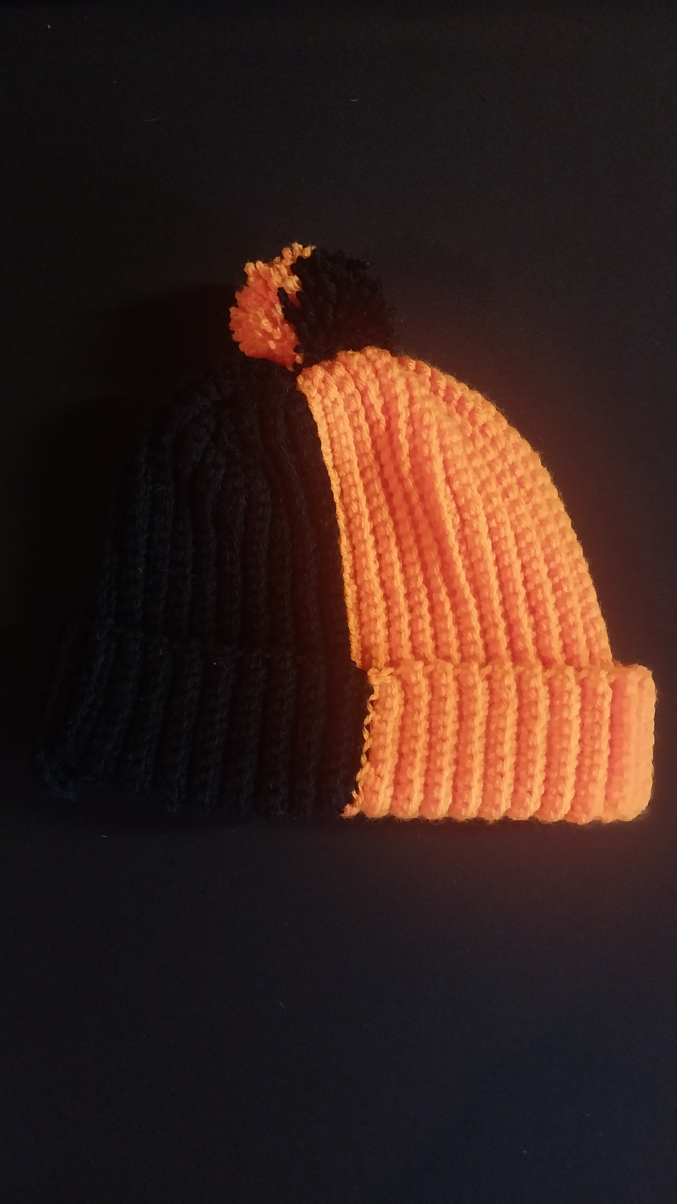 Black and Orange Beanie