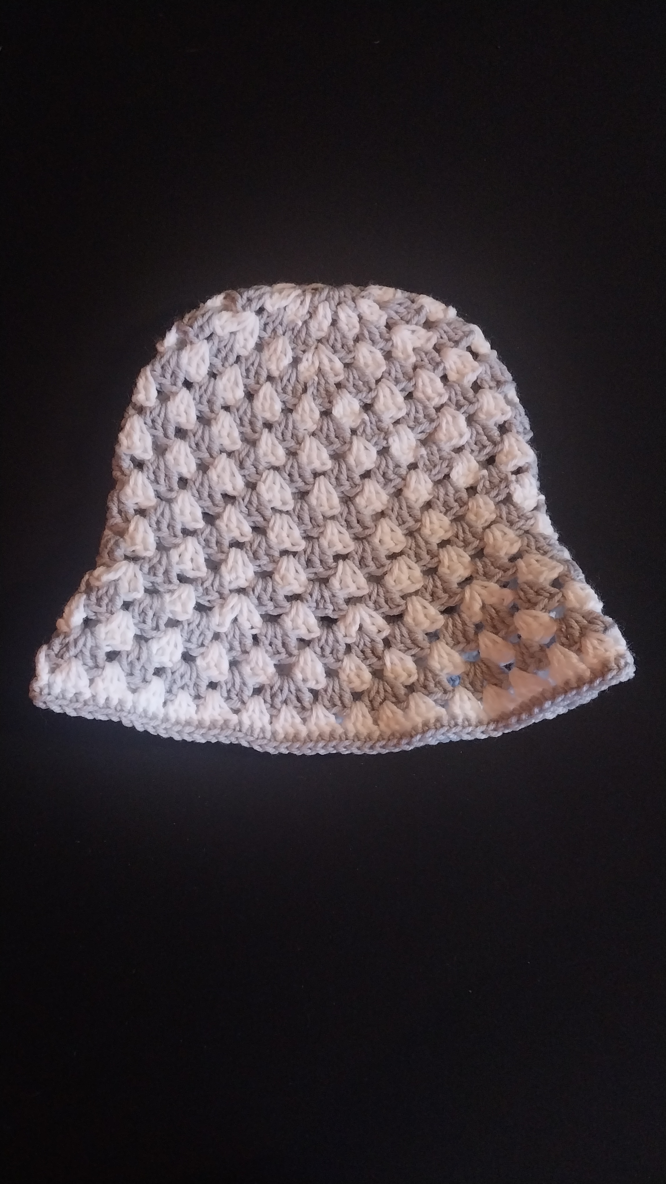 Grey Striped Bucket Hat