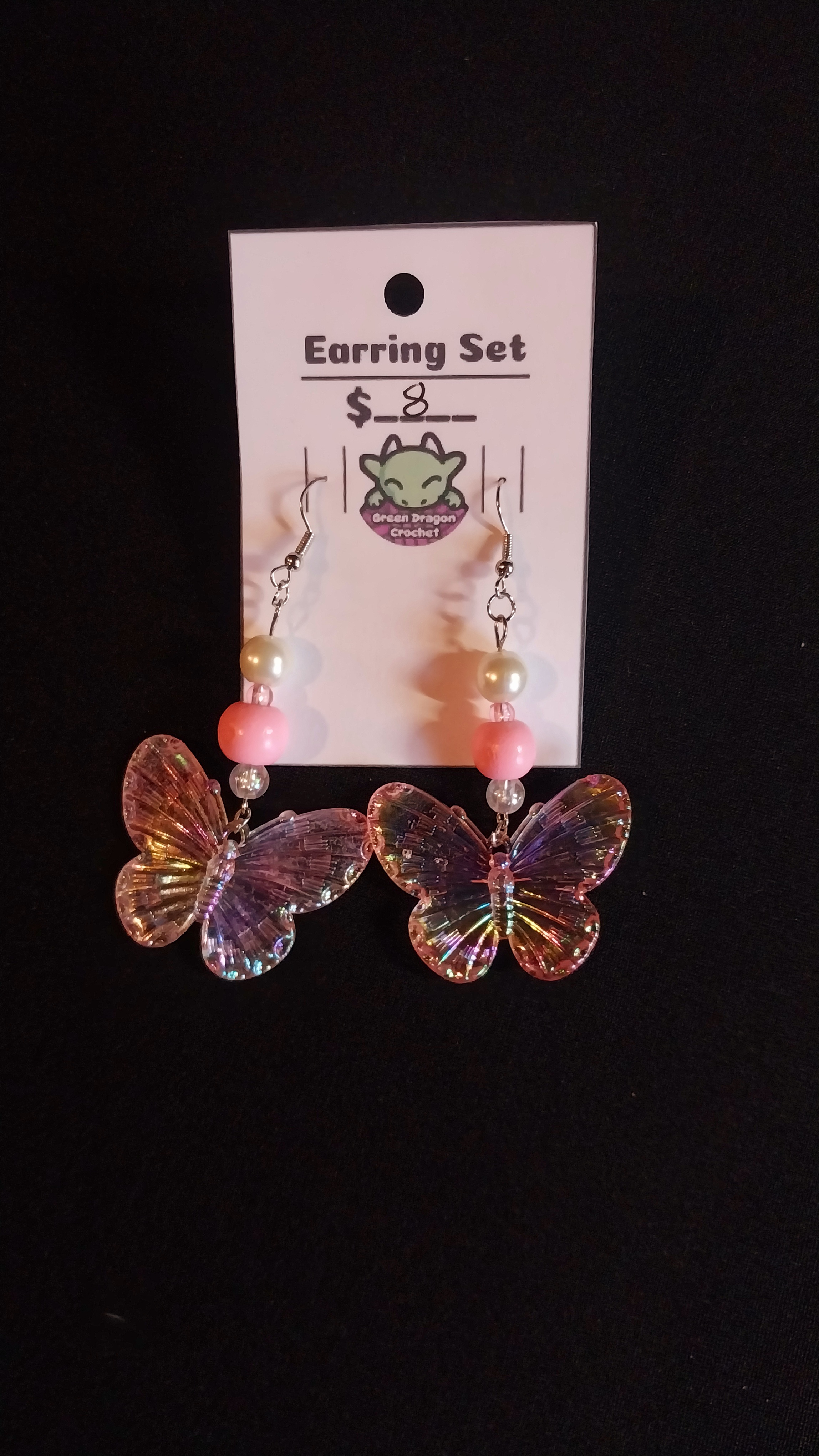 Pink Butterfly Earrings