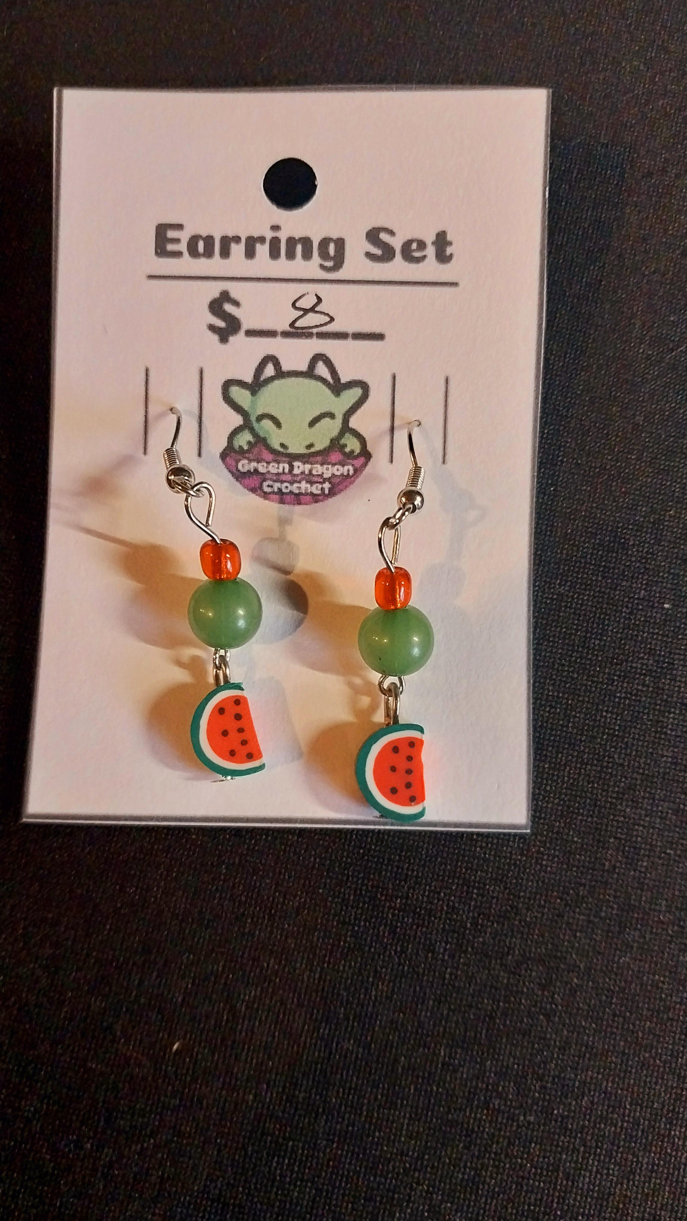 Watermellon Slice Earrings