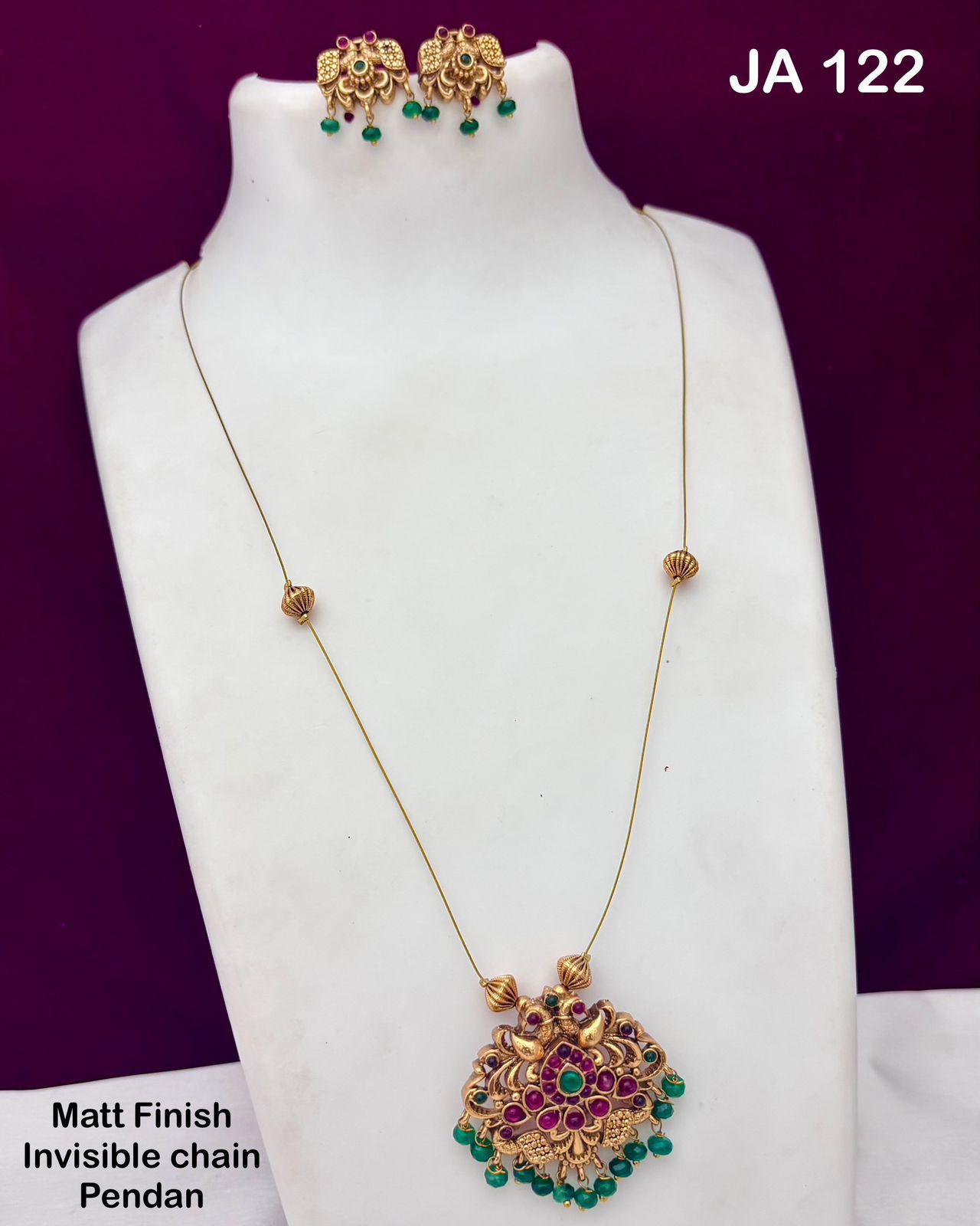 Matt Finish Invisible Chain Pendant Set