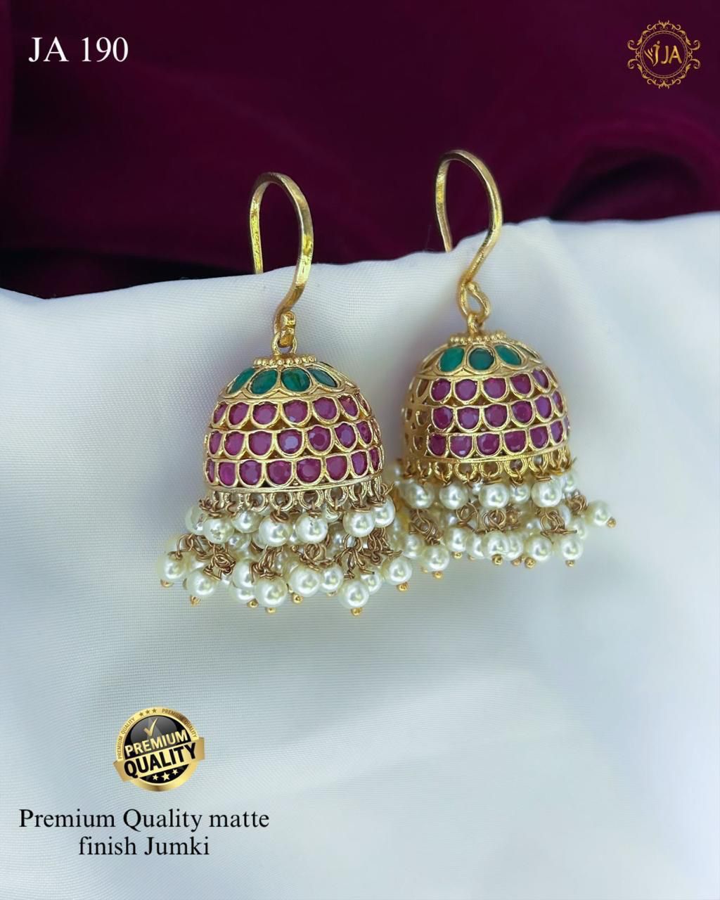 Premium Matte Finish Jumki Earrings