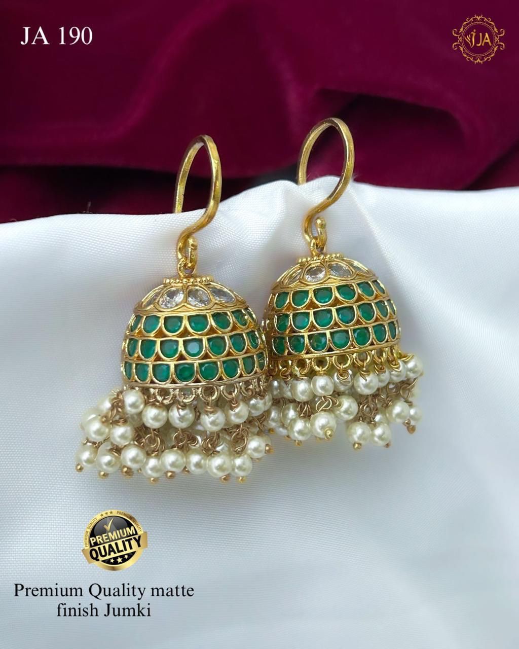 Premium Matte Finish Jumki Earrings