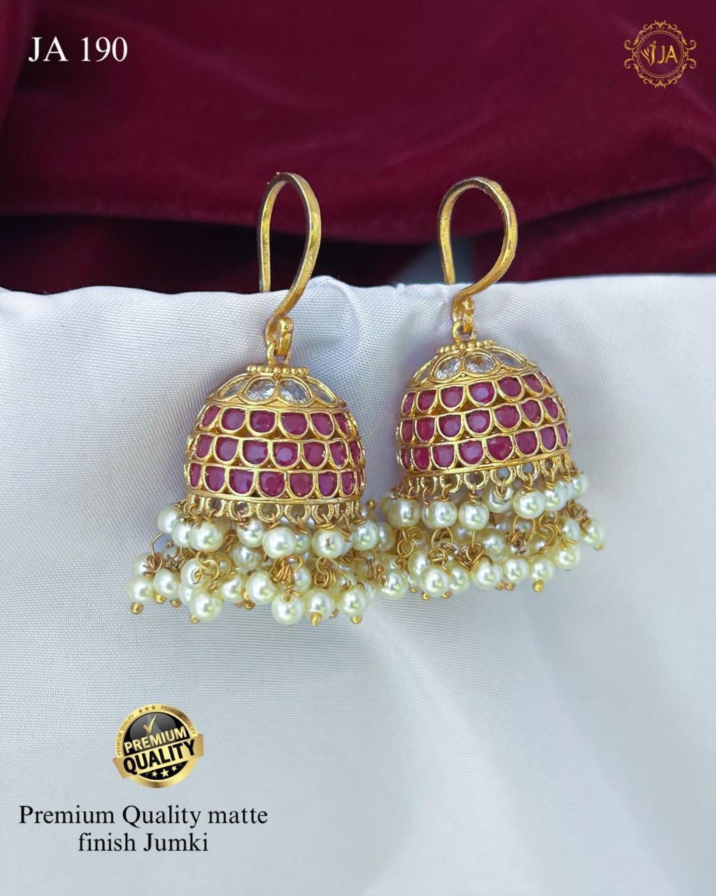 Premium Matte Finish Jumki Earrings