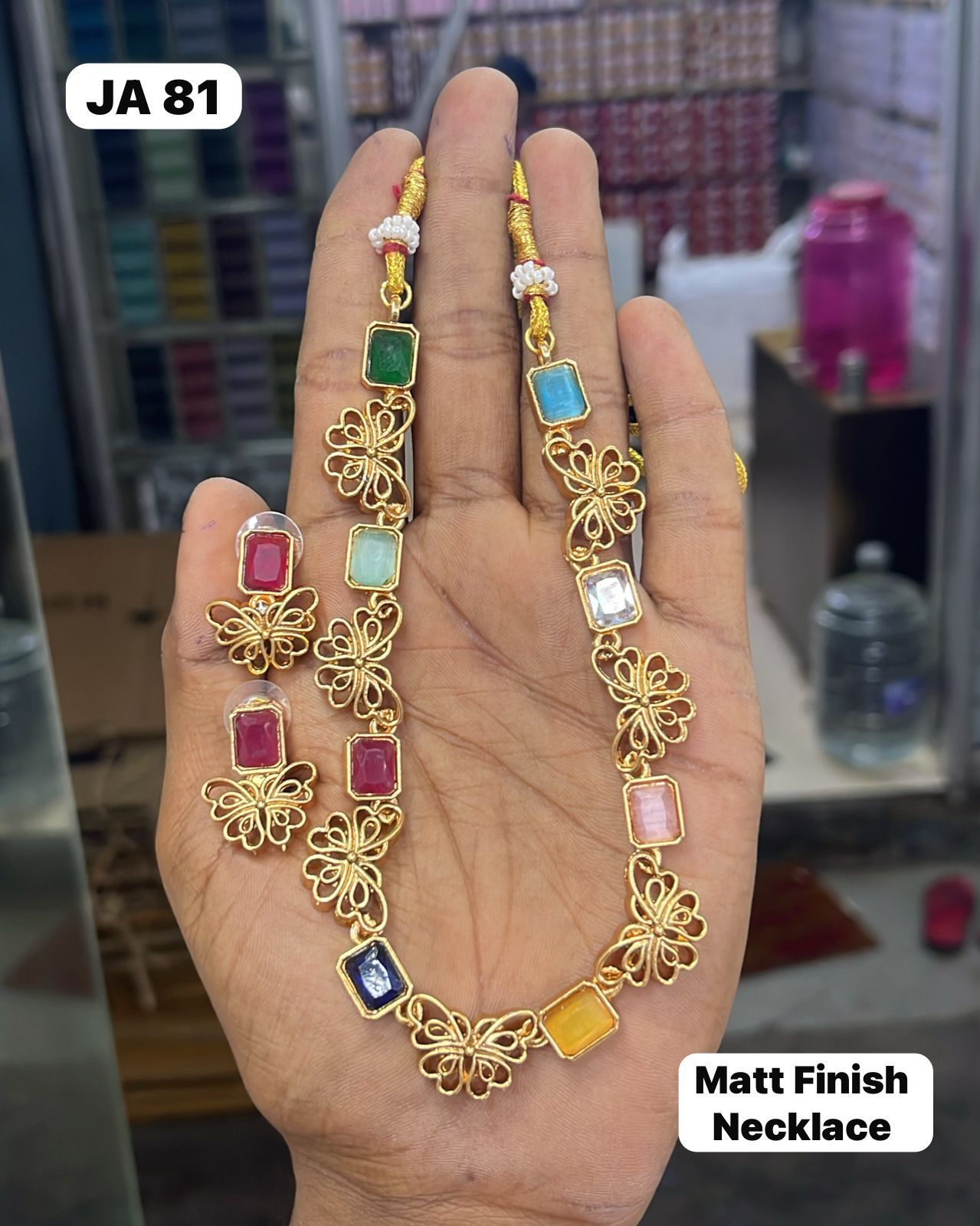 Multicolor Matt Finish Necklace