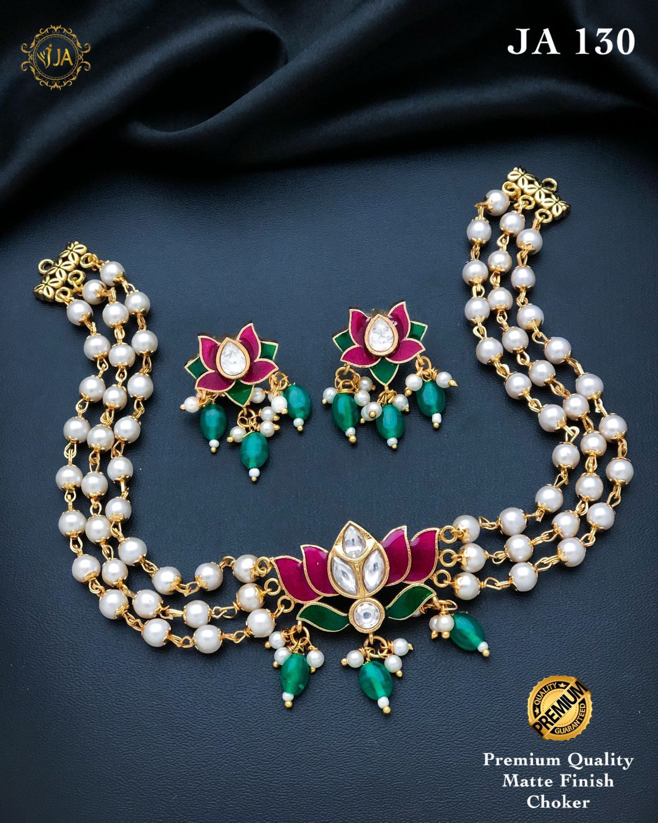 Pearl and Lotus Choker Set