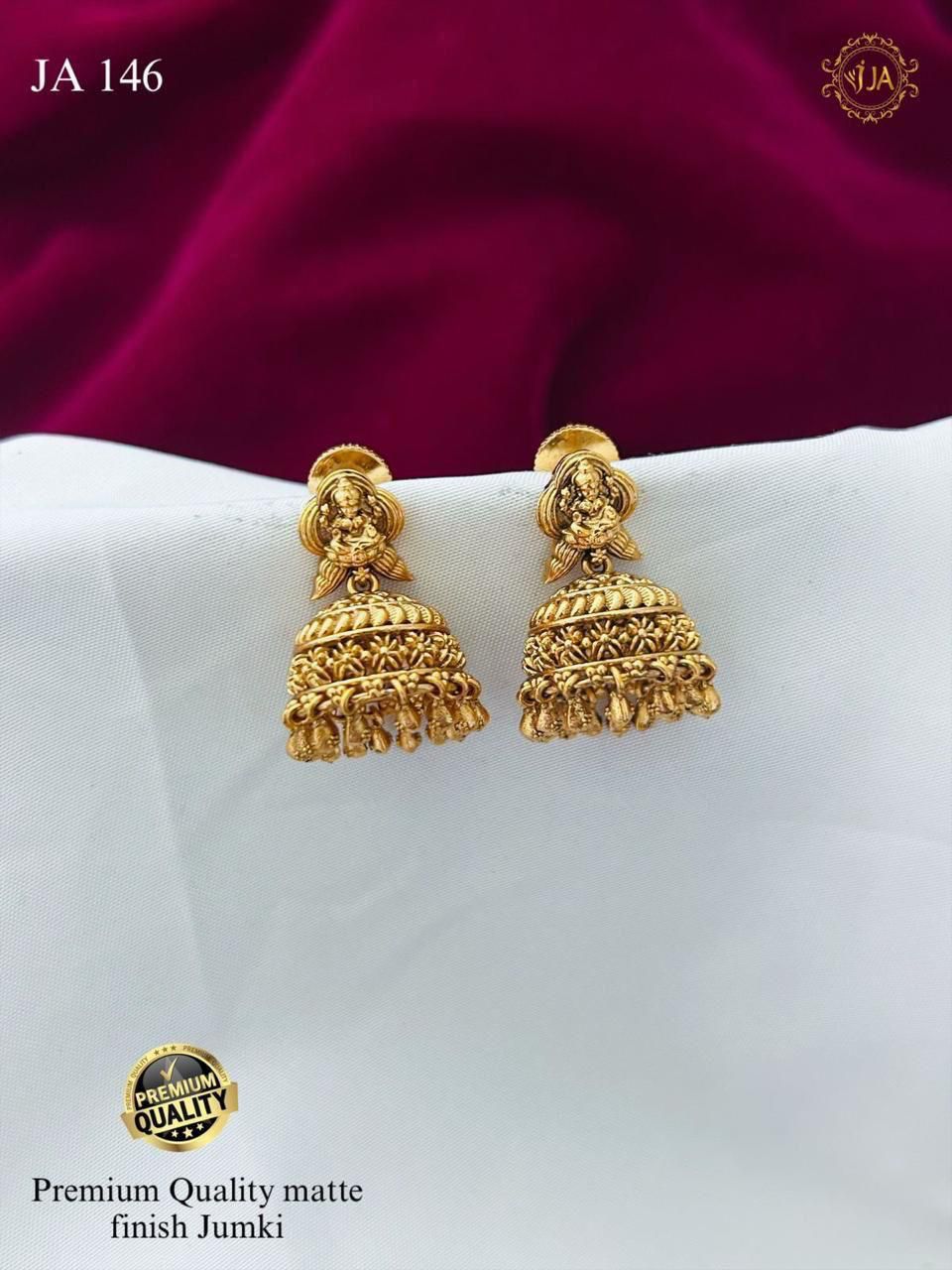 Matte Finish Jumki Earrings