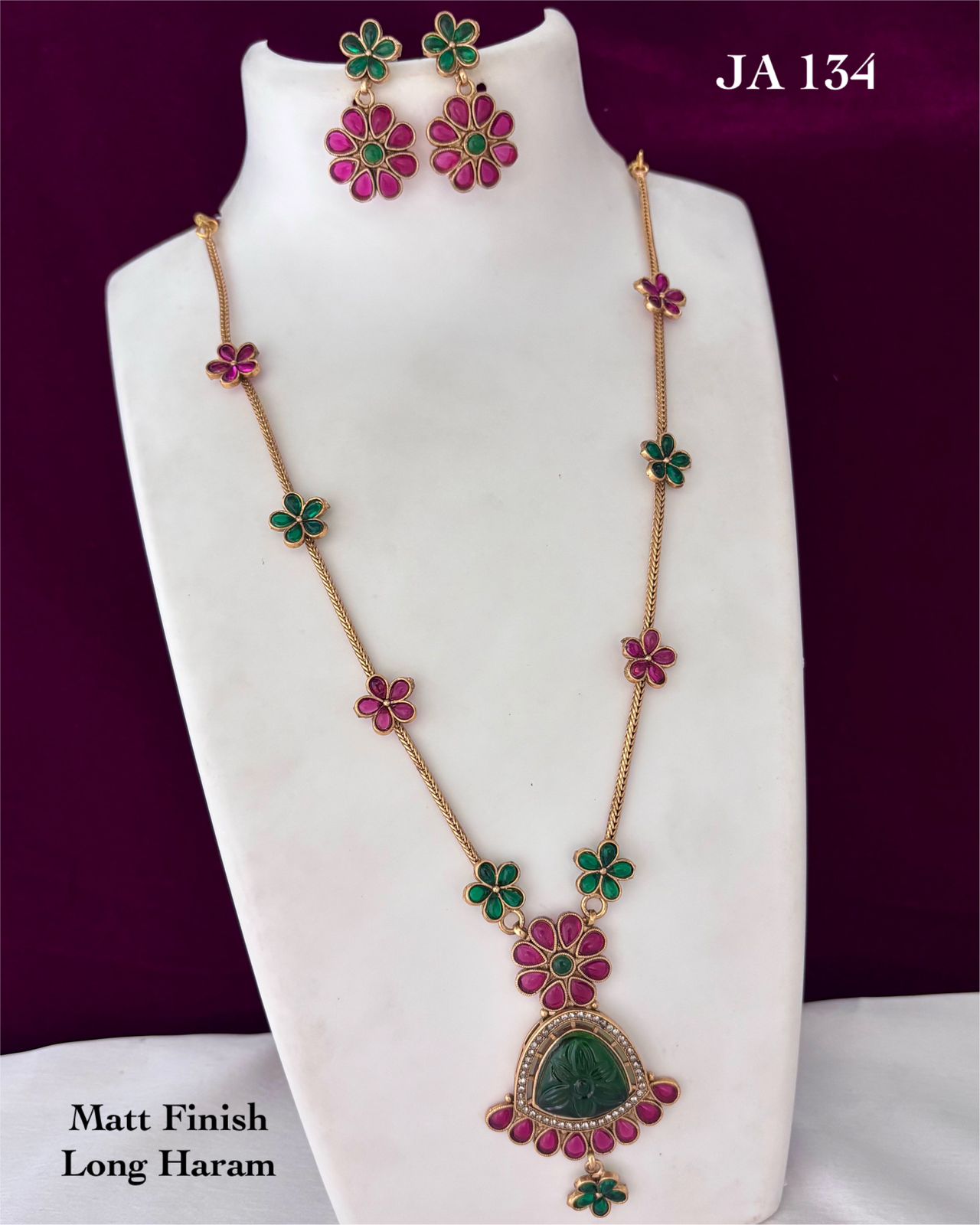 Floral Matt Finish Long Haram Set