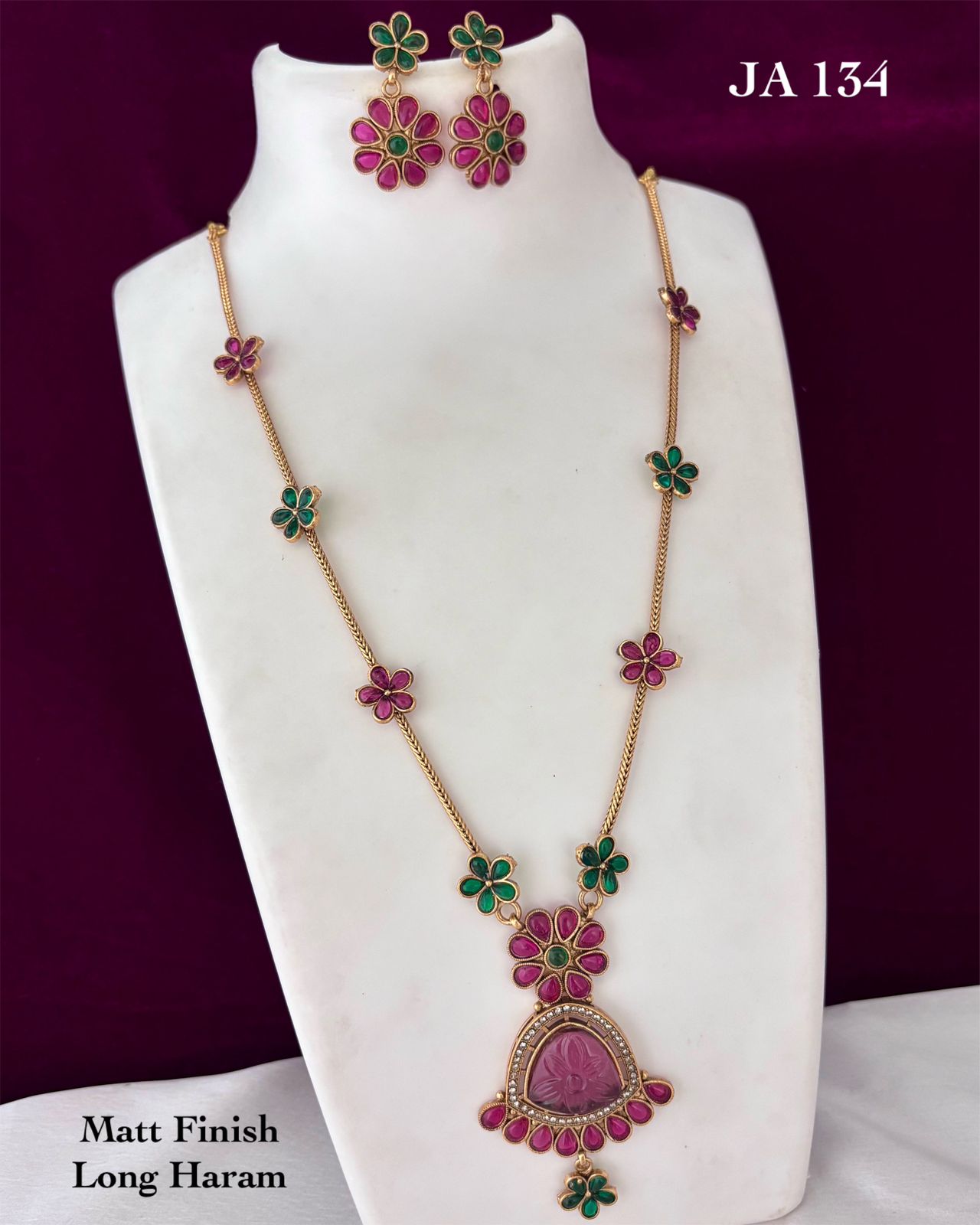 Floral Matt Finish Long Haram Set