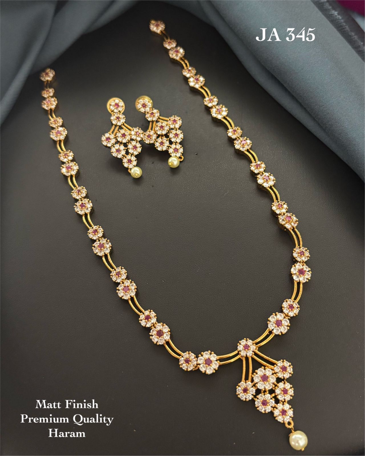 Floral Matt Finish Necklace Set