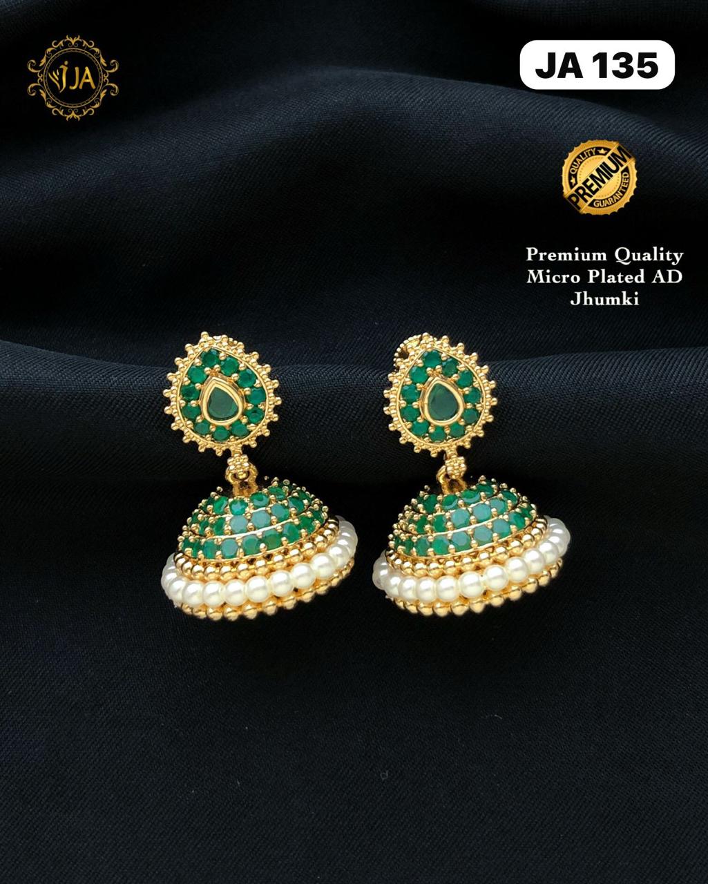 Elegant Pearl and Ruby Jhumki Earrings
