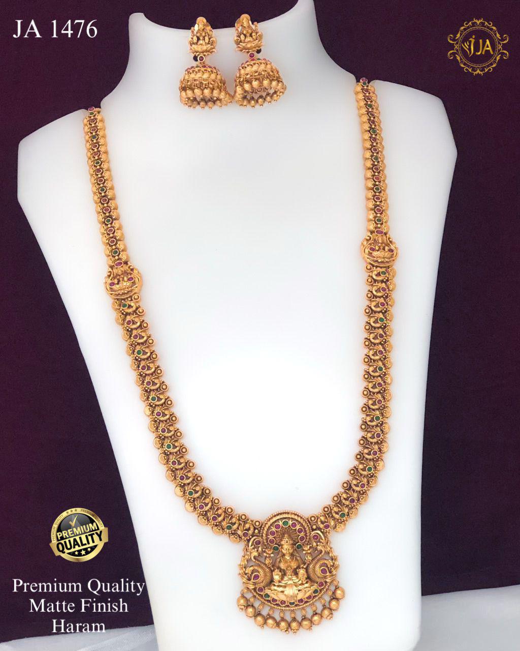 Traditional Matte Finish Haram Necklace Set