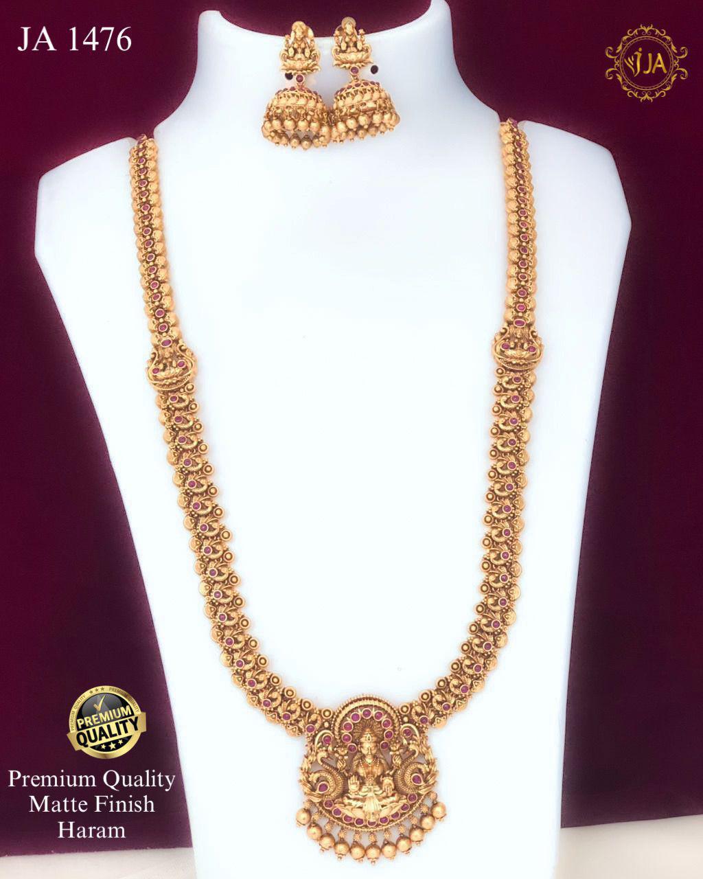 Traditional Matte Finish Haram Necklace Set