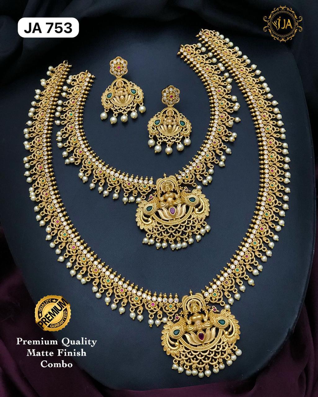 Traditional Gold-Plated Necklace and Earring Set