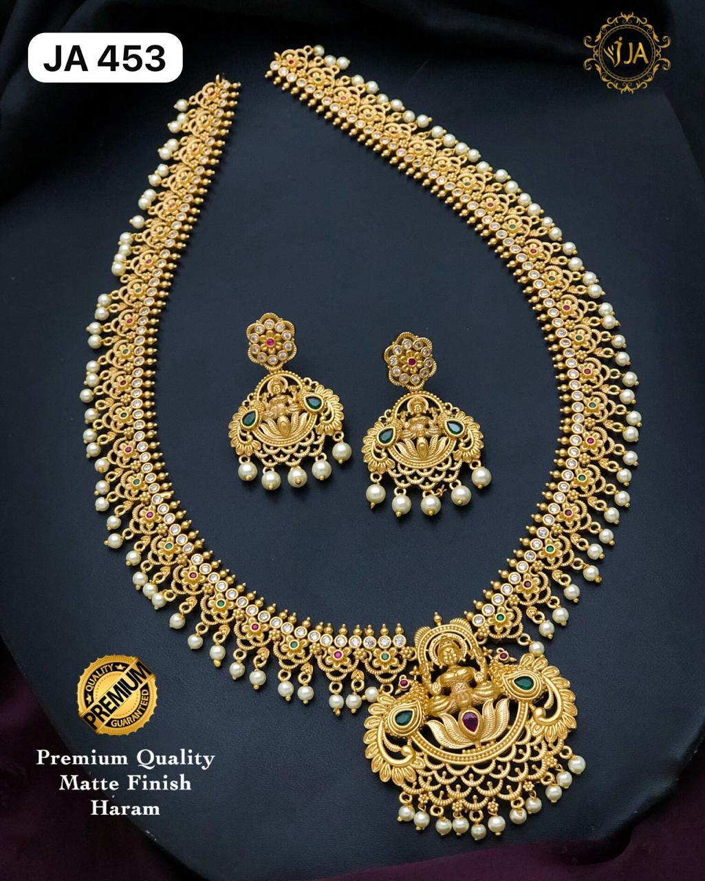 Matte Finish Haram Necklace Set