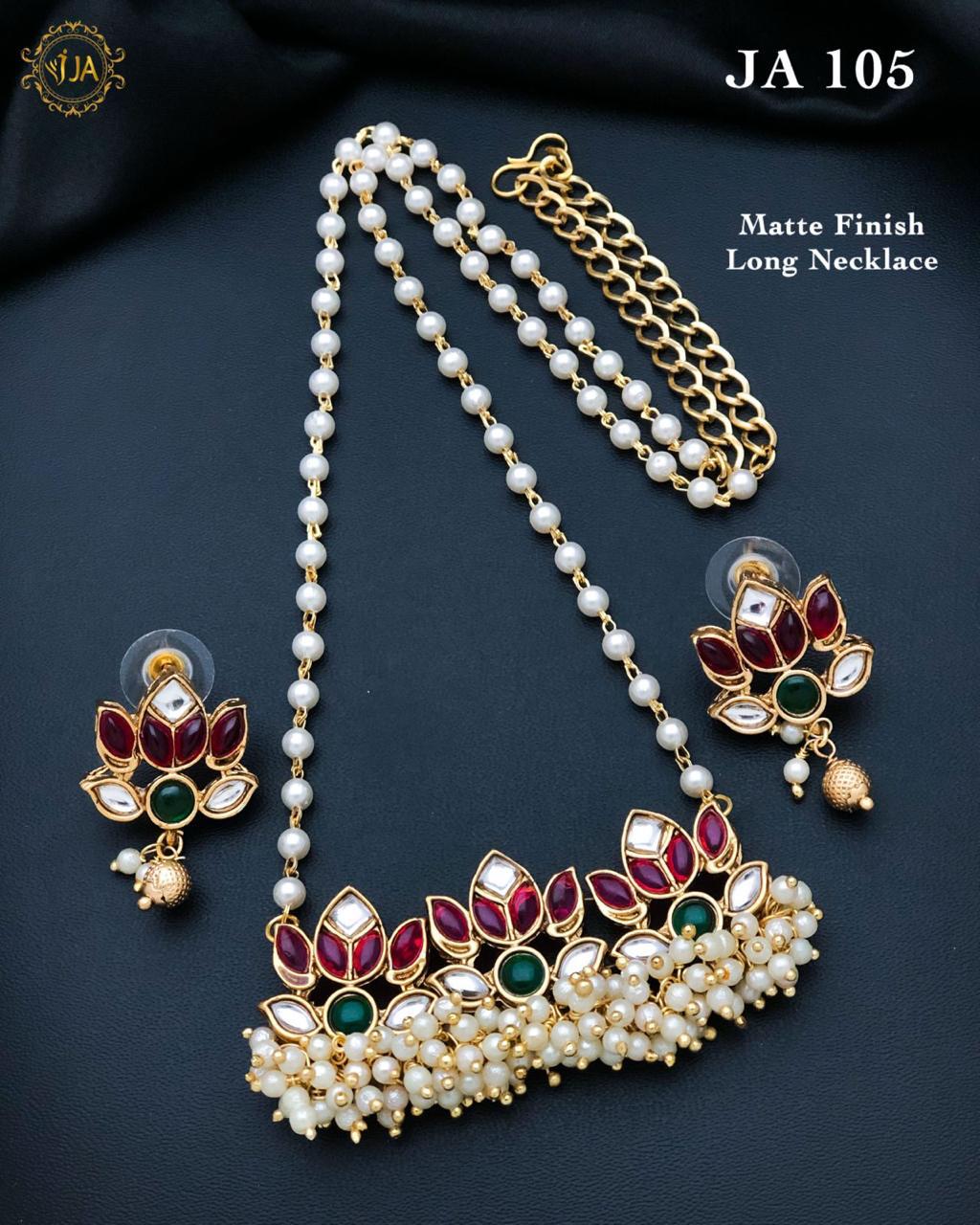 Matte Finish Long Necklace Set