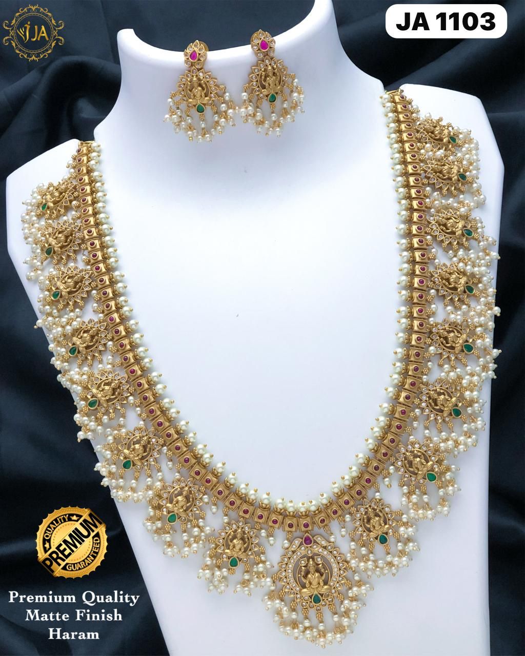 Traditional Matte Finish Haram Necklace Set