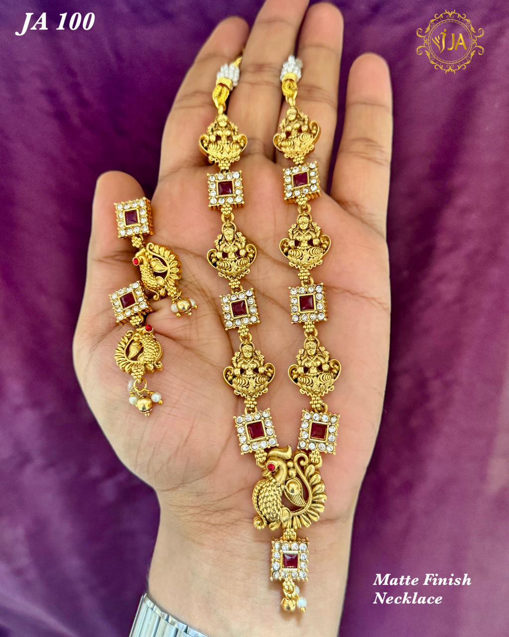 Matte Finish Peacock Necklace