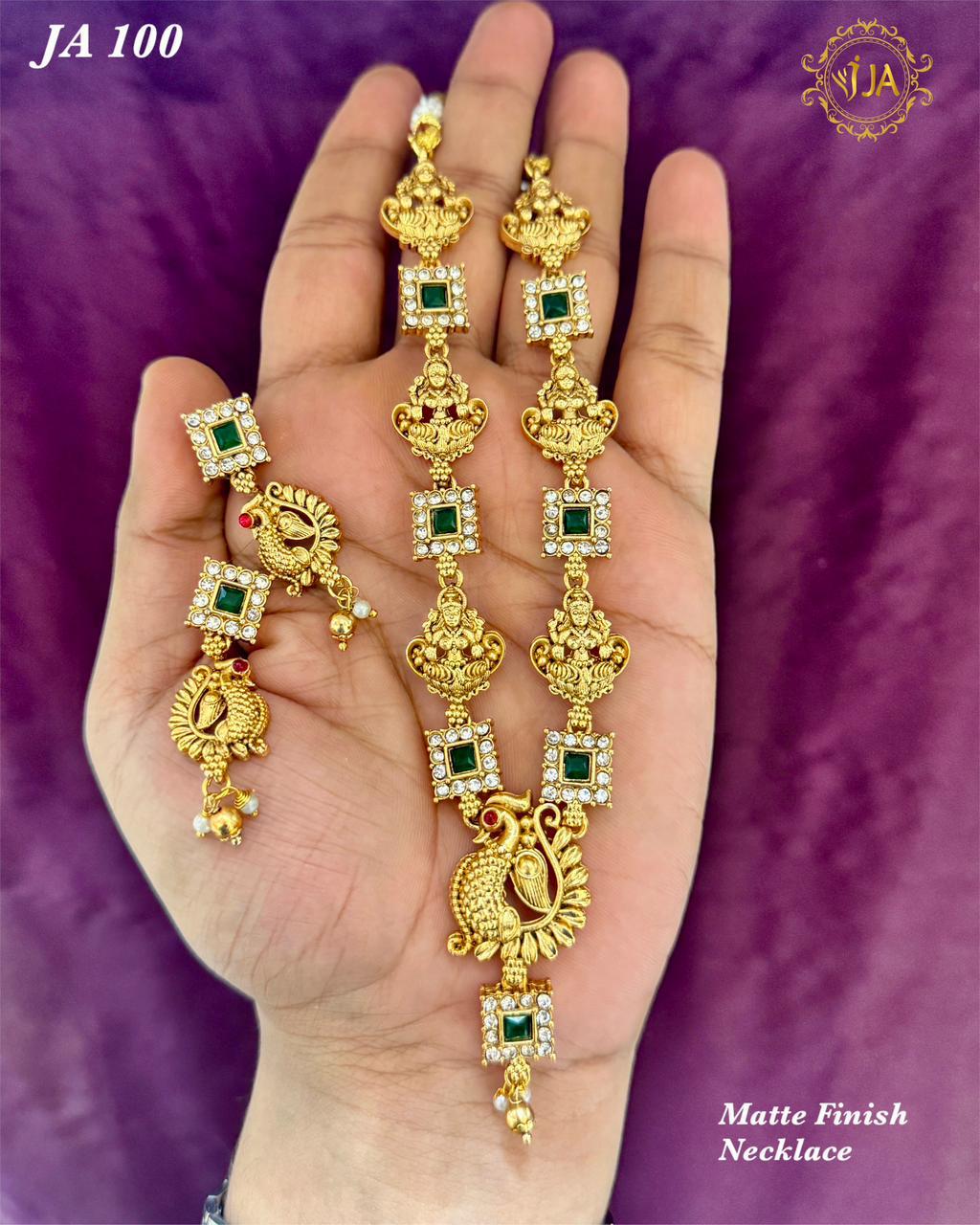 Matte Finish Peacock Necklace