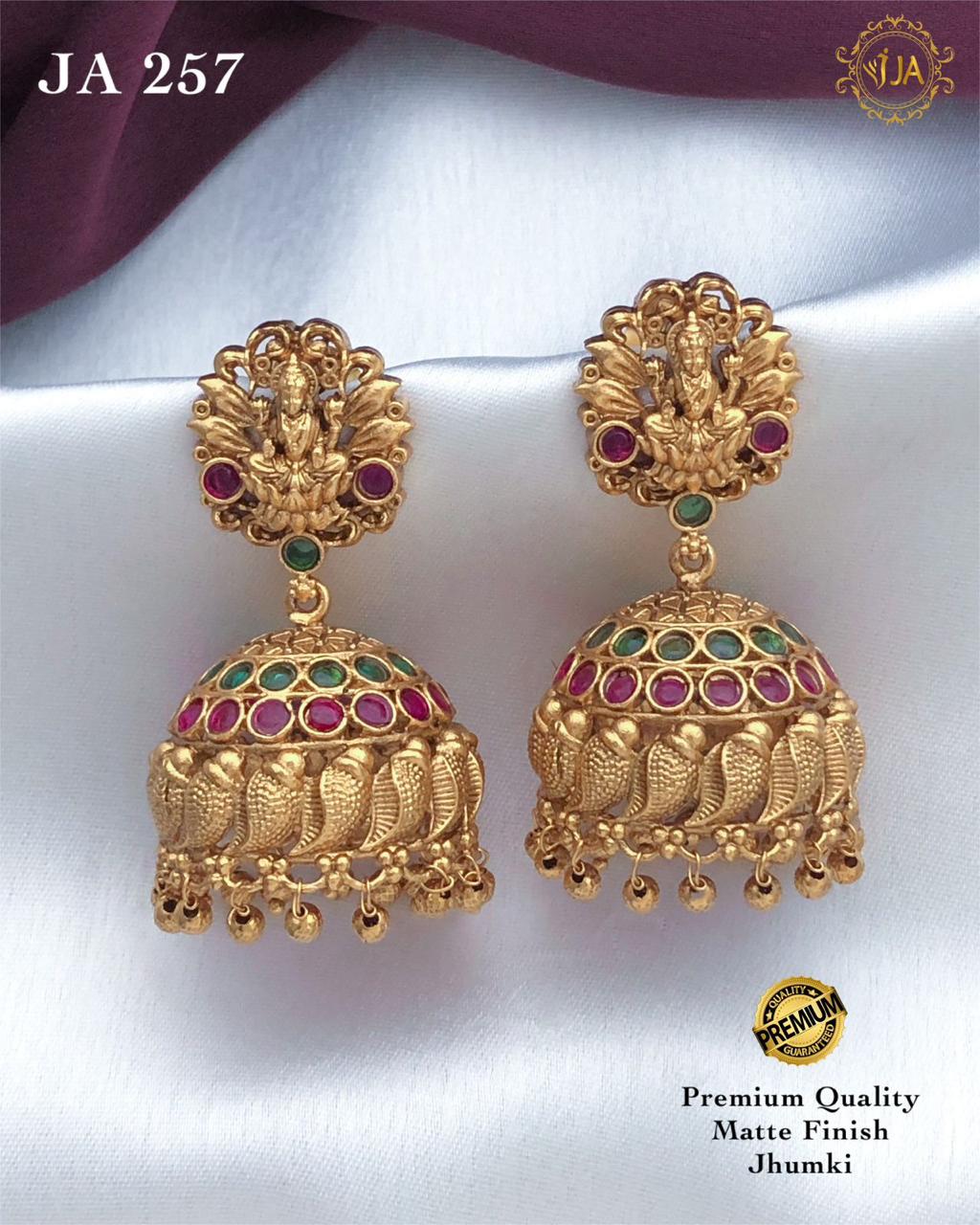 Matte Finish Jhumki Earrings