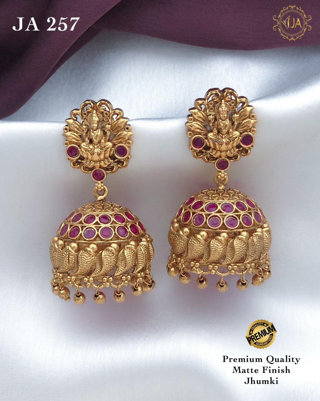 Matte Finish Jhumki Earrings
