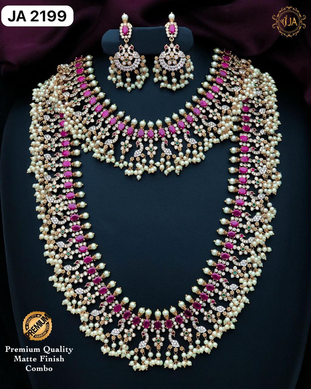 Traditional Bridal Jewelry Set, made with polki stone with gold plated premium quality 