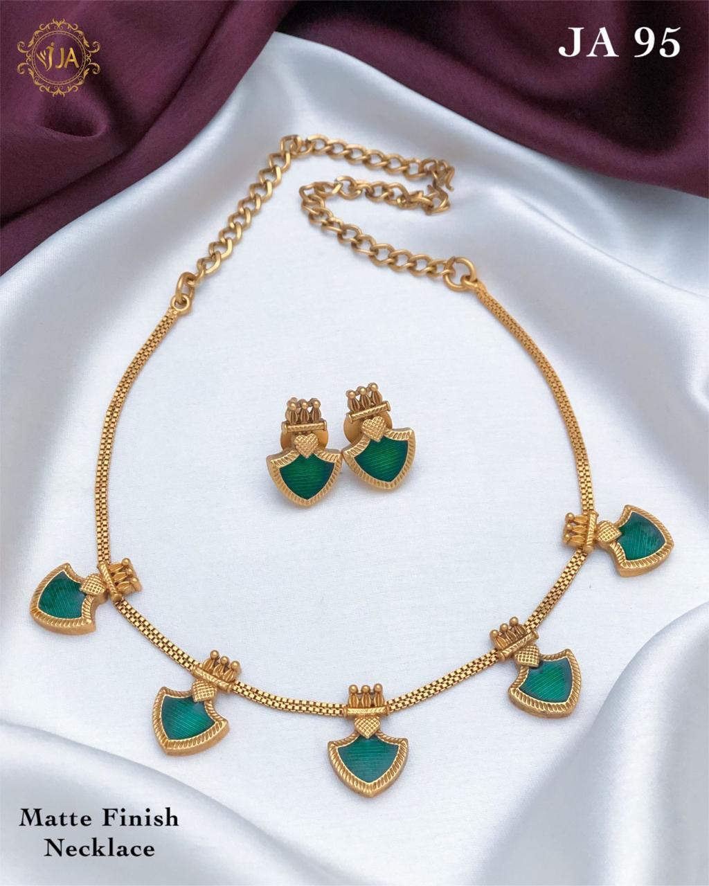 Peacock green Necklace Kerala style