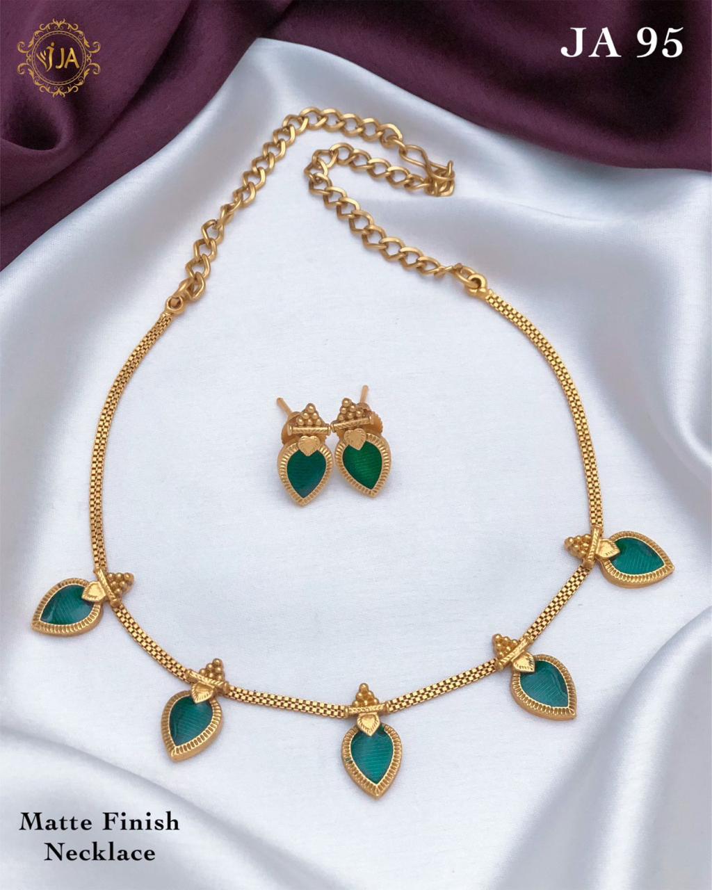 Peacock green Necklace Kerala style