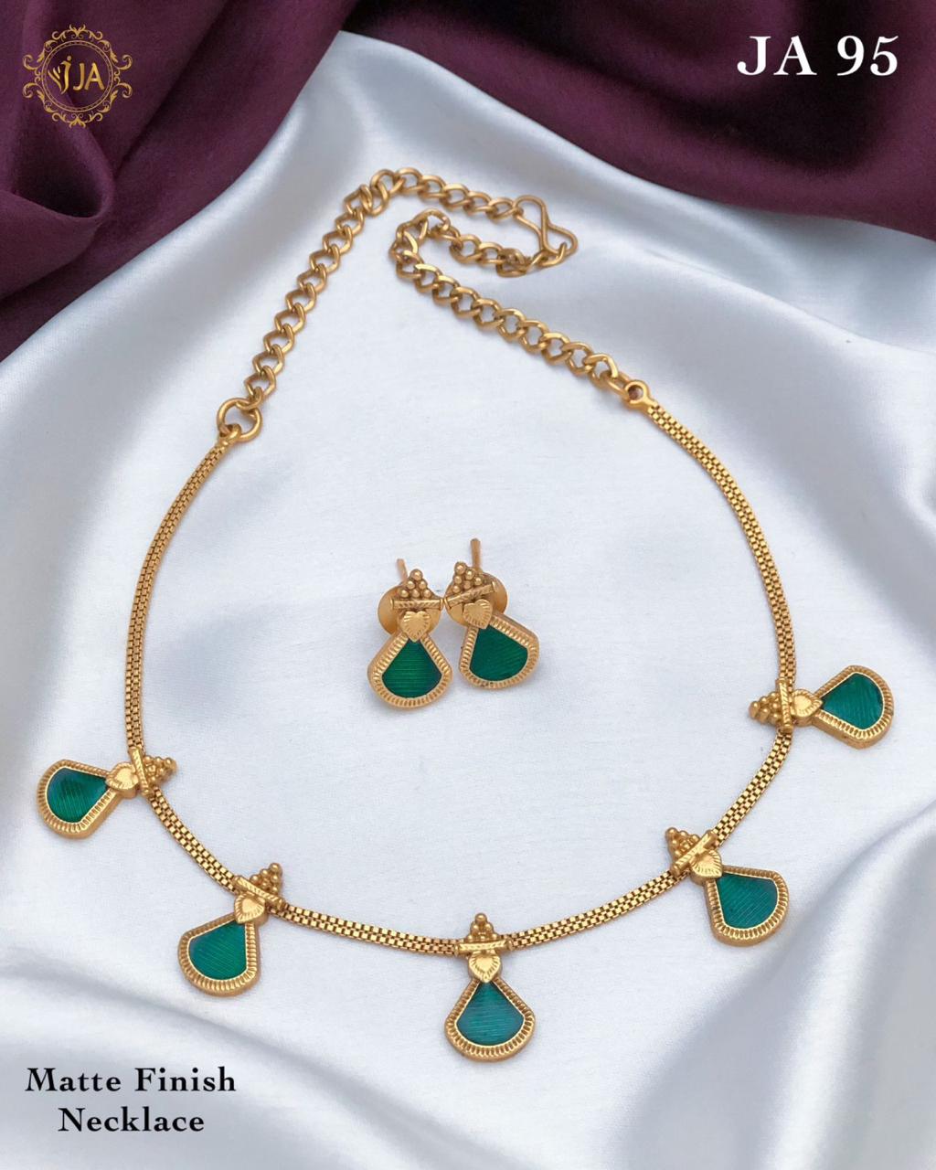 Peacock green Necklace Kerala style