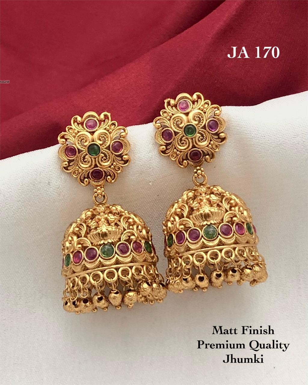 Gold-plated traditional jhumki earrings