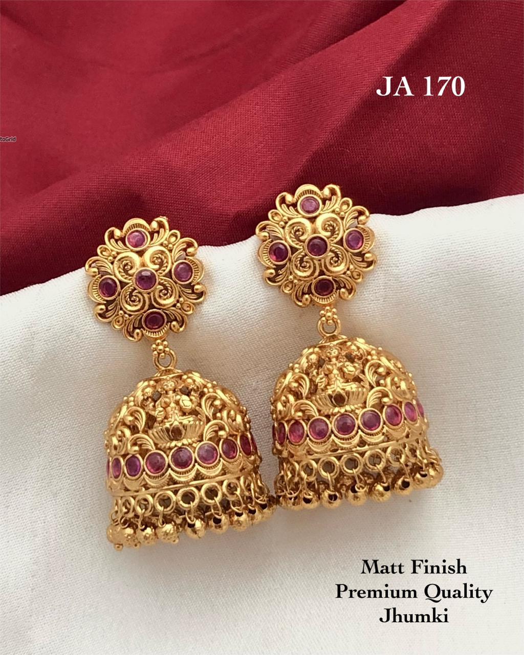 Gold-plated traditional jhumki earrings