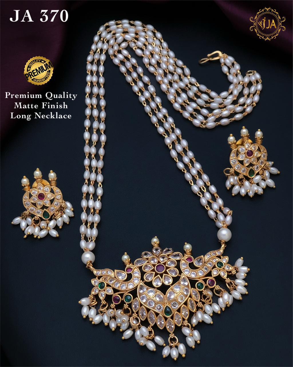 Matte Finish Long Necklace Set