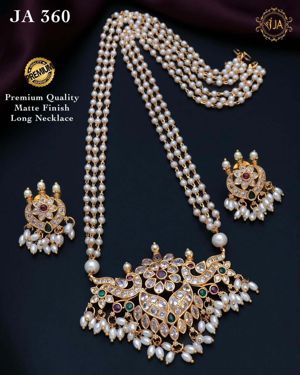 Matte Finish Long Necklace Set