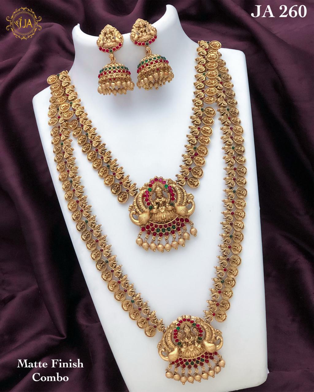 Traditional Matte Finish Temple Jewelry Set