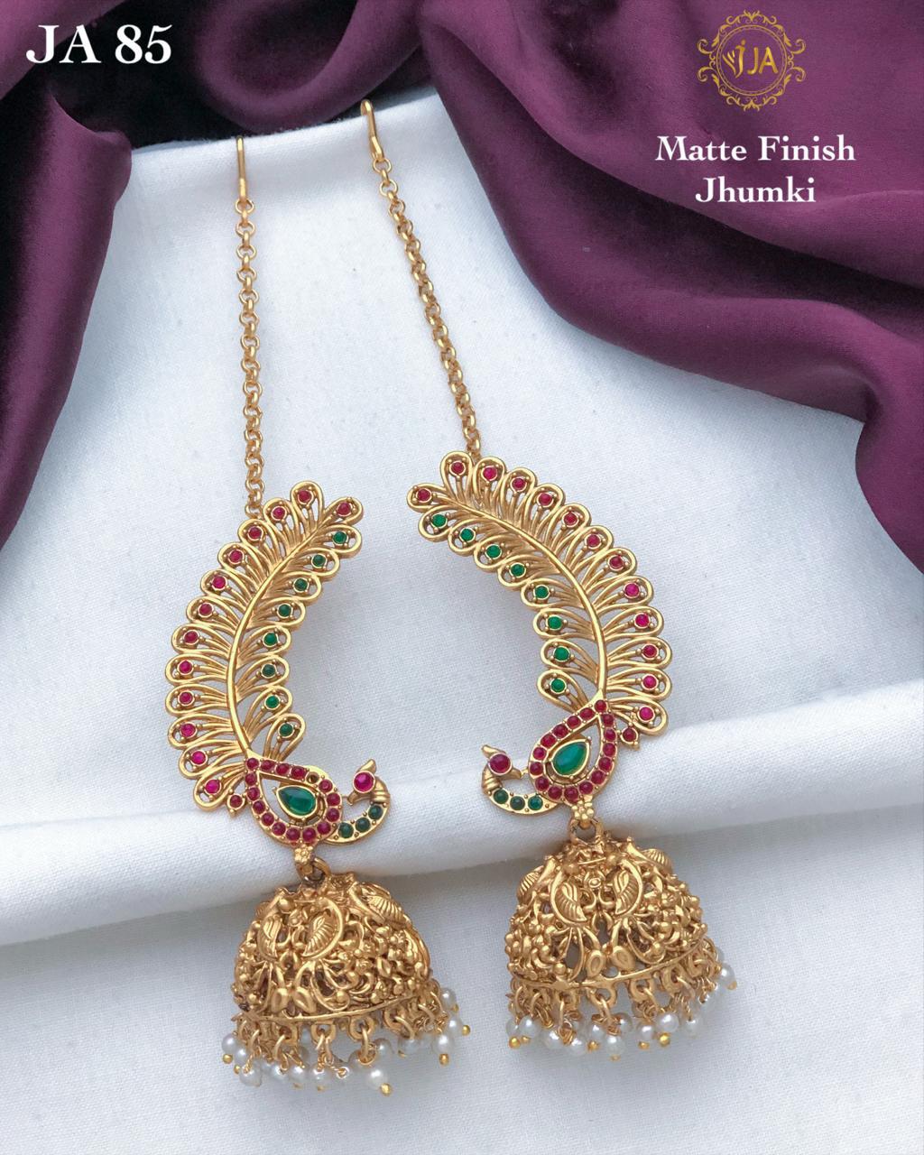 Matte Finish Jhumki Earrings/ ear cuff