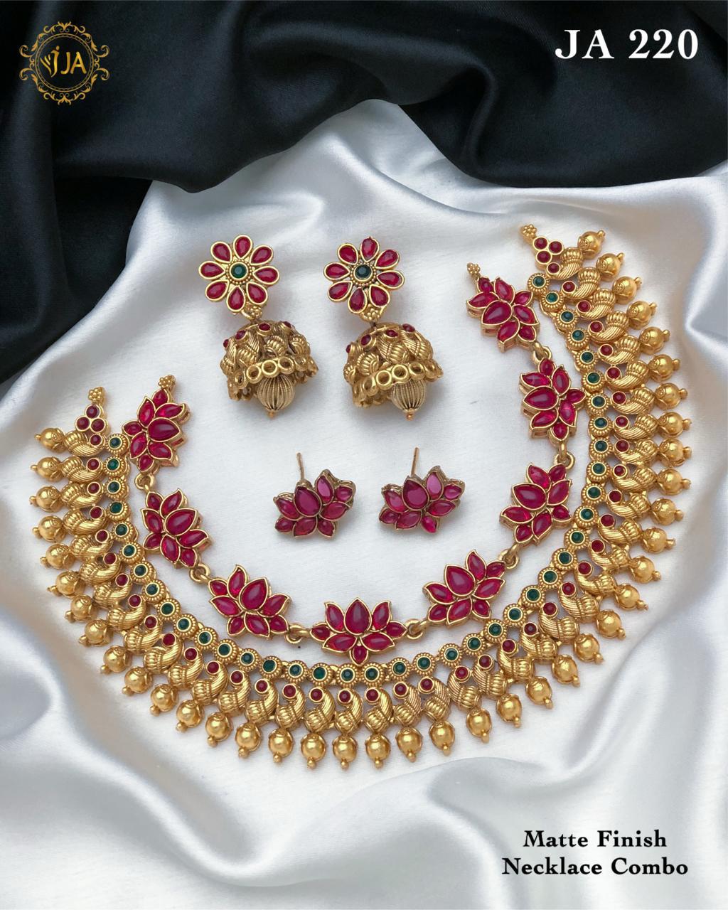 Matte finish Necklace set combo with earrings