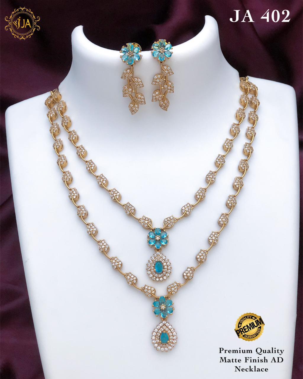 Elegant Matte Finish AD Necklace Set