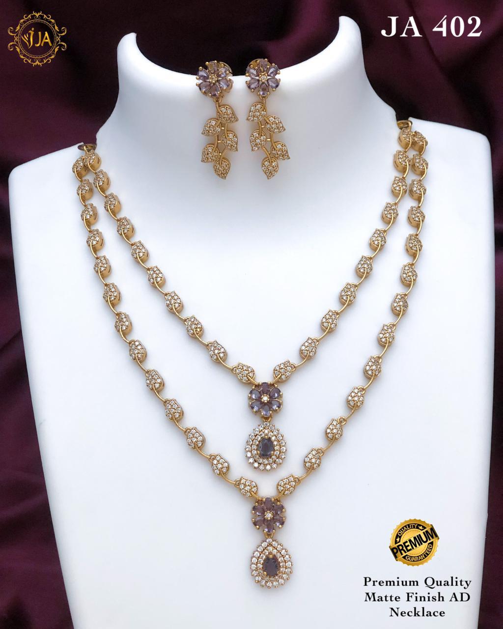 Elegant Matte Finish AD Necklace Set